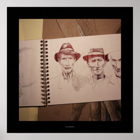 Drie boeren met een grote depressie-Poster Poster (Voorkant)