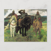 Drie Bogatyrs (1898) van Viktor Vasnetsov Print Briefkaart (Voorkant)