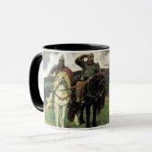 Drie Bogatyrs (1898) van Viktor Vasnetsov Print Mok (Voorkant links)