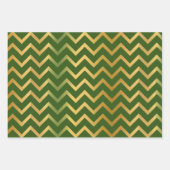 Drie Bold Goud Chevron Kerst Inpakpapier Vel (Voorkant)