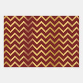 Drie Bold Goud Chevron Kerst Inpakpapier Vel (Voorkant 3)