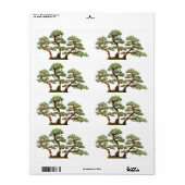 drie bomen met bonsai etiket (Full Sheet)