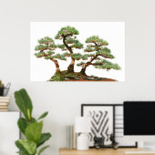 drie bomen met bonsai poster (Thuiskantoor)