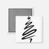 Drie bomen met kerstfir Star gestileerd Magneet (Voorkant / Achterkant)
