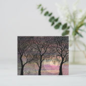 Drie Bomen op een Roze achtergrond van de Waterver Briefkaart (Staand voorkant)