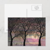 Drie Bomen op een Roze achtergrond van de Waterver Briefkaart (Voorkant / Achterkant)