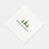 Drie Bomen, Prettig Kerst Papier Servet (Hoek)