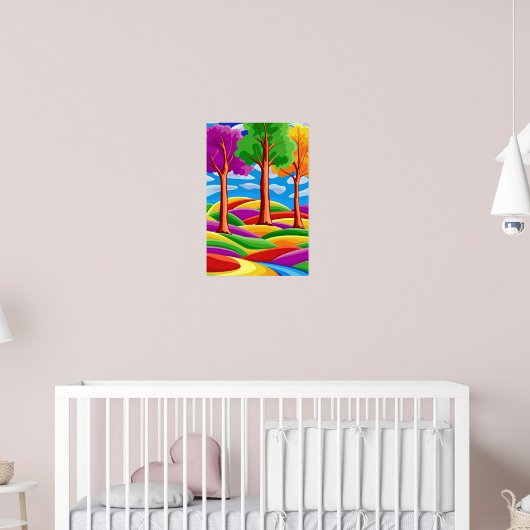 Drie Bomen Print, Waarde Poster Papier (Matte)