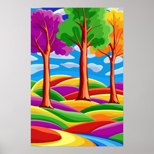 Drie Bomen Print, Waarde Poster Papier (Matte) (Voorkant)