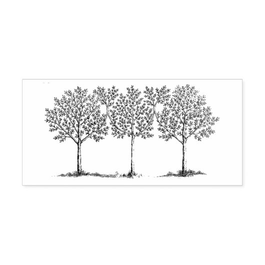 Drie  bomen rubberstempel (Afrduk)