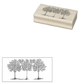 Drie  bomen rubberstempel (Gestempeld)