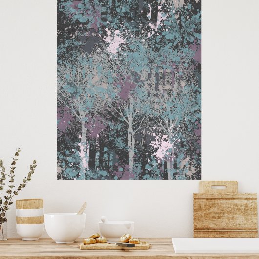 Drie bomen zijn Abstract Poster (Keuken)