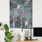 Drie bomen zijn Abstract Poster (Thuiskantoor)