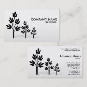 Drie bomen - zwart en wit visitekaartje (Voorkant / Achterkant)