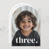 Drie boogfoto 3e verjaardag kaart (Voorkant / Achterkant)