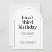 Drie boogfoto 3e verjaardag kaart (Achterkant)