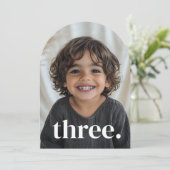 Drie boogfoto 3e verjaardag kaart (Staand voorkant)
