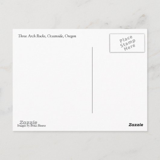 drie boogstralen, oceanside, OF Briefkaart (Achterkant)