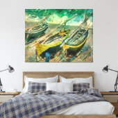 Drie boot. Claude Monet. Uitgebreide afdruk Canvas Afdruk (Insitu (Slaapkamer))
