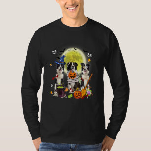 Drie Border Collie Honden Heks Griezeld Moeder Hal T-shirt