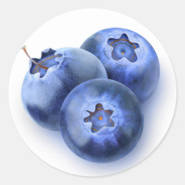 Drie bosbessen ronde sticker