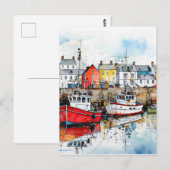 Drie boten in de Vissende haven Briefkaart (Voorkant / Achterkant)