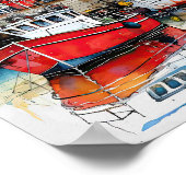 Drie boten in de Vissende haven Poster (Hoek)