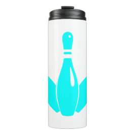 Drie Bowling Kegel Aqua Blauw Thermosbeker