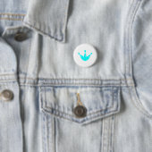 Drie Bowling Pins Aqua Blauw Ronde Button 3,2 Cm (In situ)