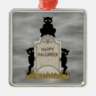 Drie boze geesten Gelukkig Halloween Metalen Ornament