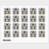 Drie boze geesten Prettig Halloween Vierkante Sticker (Vel)