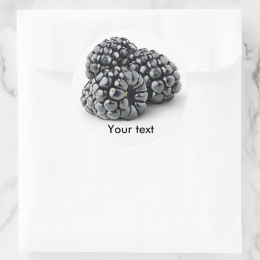 Drie bramen ronde sticker (Tas)