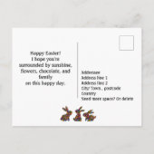 Drie Briefkaart van Folklore Easter Bunnies (Achterkant)