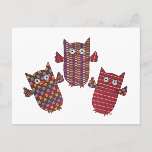 Drie Briefkaart van Red Owls (Voorkant)