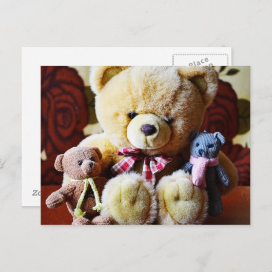 Drie briefkaart van Teddy Bears (Voorkant / Achterkant)
