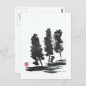 Drie Briefkaarten bomen (Voorkant / Achterkant)