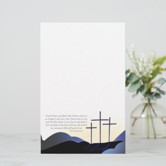 Drie Briefpapieren kruisen Briefpapier (Staand voorkant)