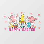 Drie broodpittenkoepel met konijnenaar raamsticker (Vel)