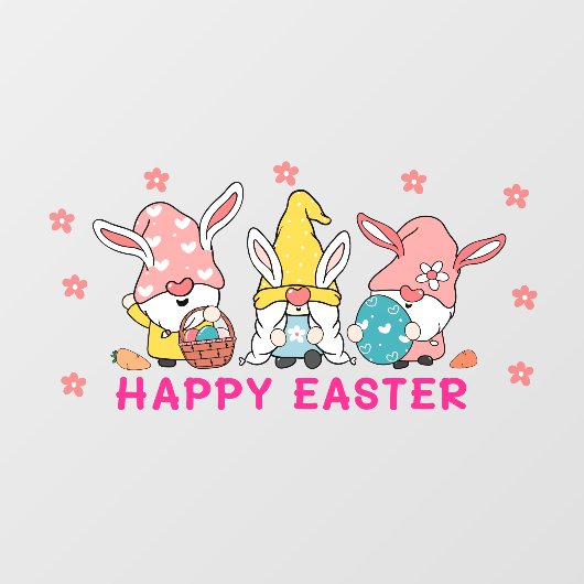 Drie broodpittenkoepel met konijnenaar raamsticker (Vel)