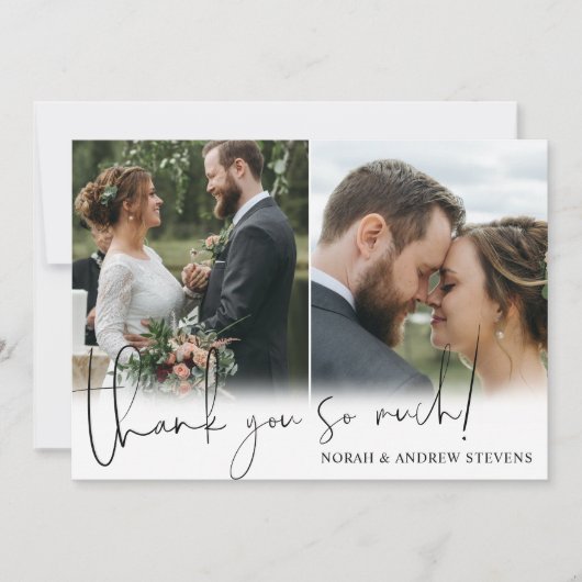 Drie bruiloft foto's Dank je wel Bedankkaart (Voorkant)