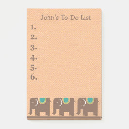 Drie Bruine Blauwgroene Olifanten Persoonlijke Tak Post-it® Notes