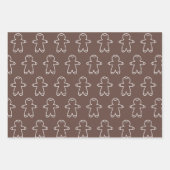 Drie bruine tinten peperkoek mannen inpakpapier vel (Voorkant 3)