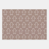 Drie bruine tinten peperkoek mannen inpakpapier vel (Voorkant 2)