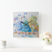 Drie Budgies Budgie Budgerigar Jongens Kamer Klok (Huis)