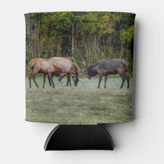 Drie Bull Elk Fight Blikjeskoeler (Voorkant)