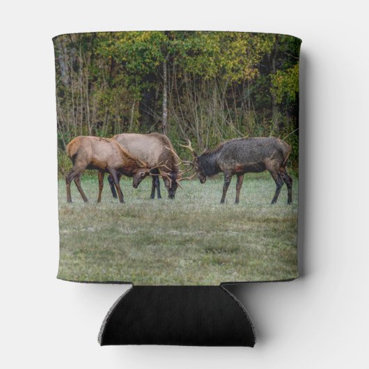 Drie Bull Elk Fight Blikjeskoeler (Achterkant)