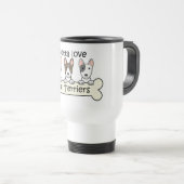 Drie bull Terriers Reisbeker (Voorkant rechts)