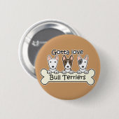 Drie bull Terriers Ronde Button 5,7 Cm (Voorkant /achterkant)