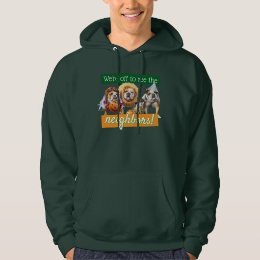 Drie Bulldogs in Verkleedingen Hoodie (Voorkant)