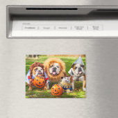 Drie Bulldogs in Verkleedingen Magneet (Insitu (Vaatwasser))